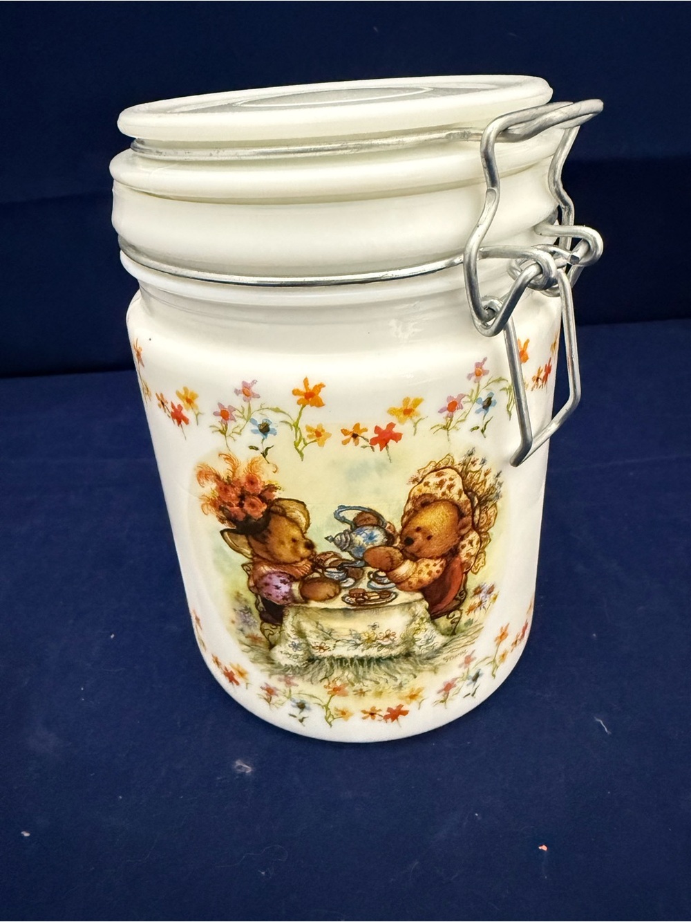 Hallmark White Ceramic Bear Tea Party Canister